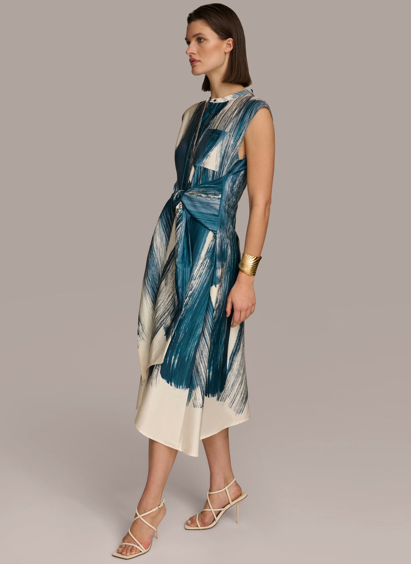 (image for) REFINED PRINT CAP SLEEVE DRESS